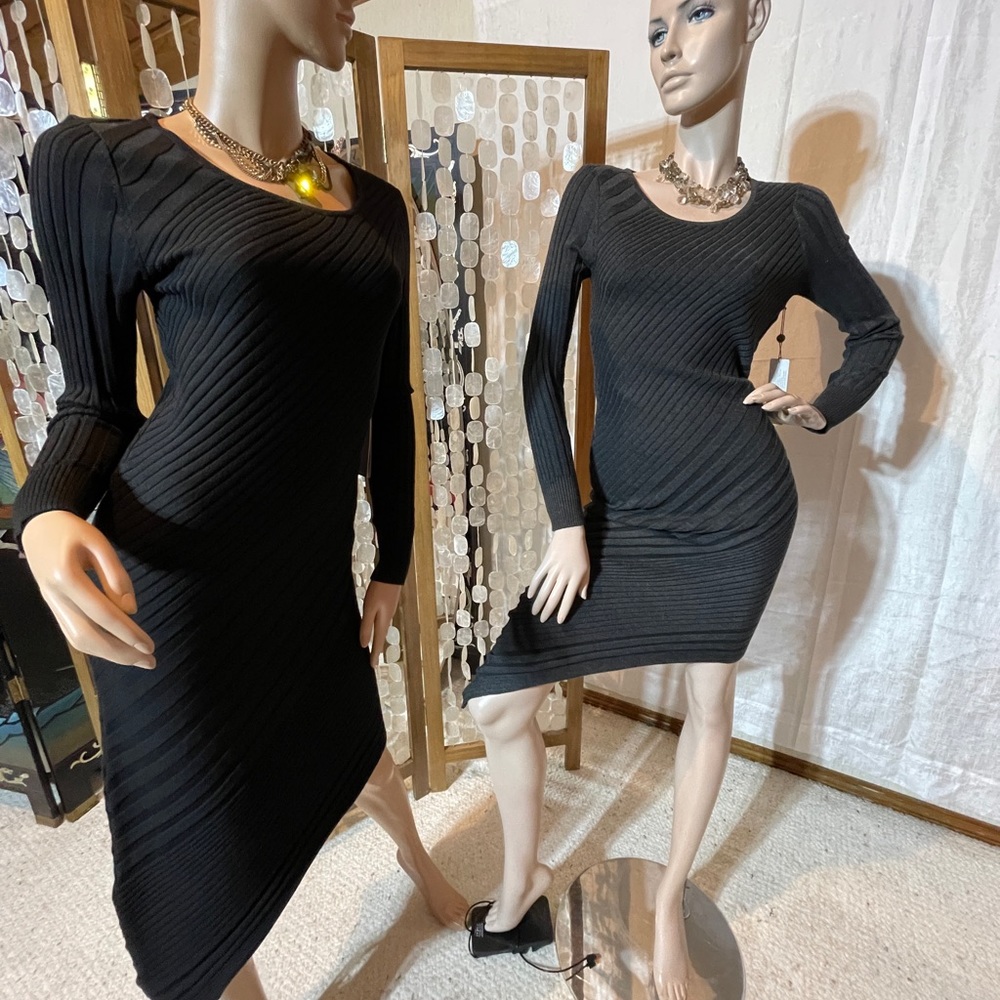 Cashmere sweater dresses (black & charcoal)